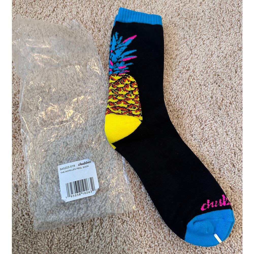 NWT Chubbies The Achilles Peel Sock Pineapple